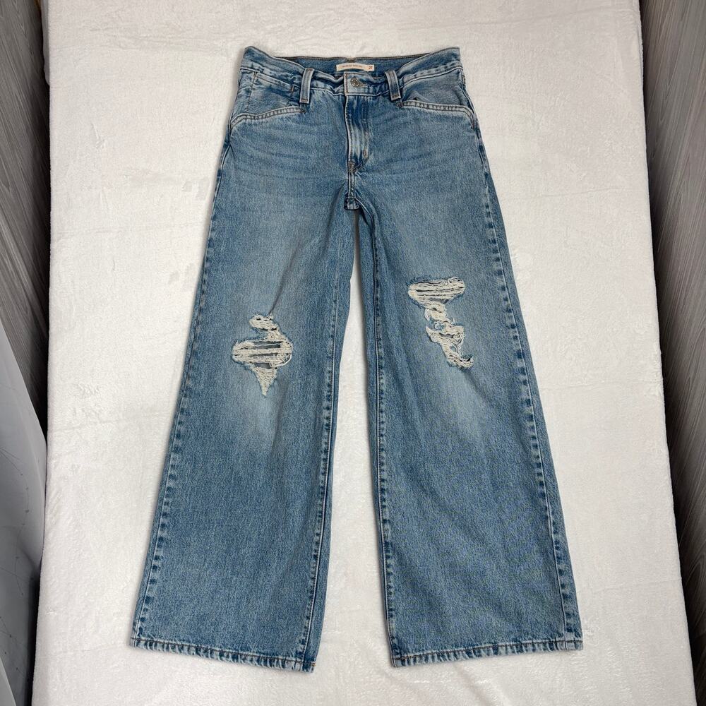 Levi’s ‘94 Baggy Wide Leg Jeans Women’s 27 Blue Distressed Grunge Skater Y2K
